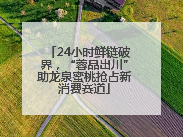 24小时鲜链破界，“蓉品出川”助龙泉蜜桃抢占新消费赛道