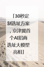 30秒定制选址方案，京津冀首个AI招商选址大模型亮相