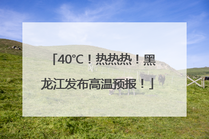 40℃！热热热！黑龙江发布高温预报！