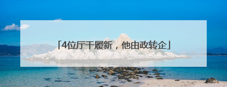 4位厅干履新，他由政转企