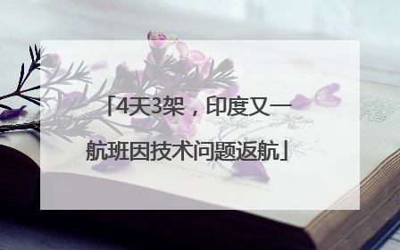 4天3架，印度又一航班因技术问题返航