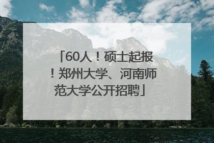 60人！硕士起报！郑州大学、河南师范大学公开招聘