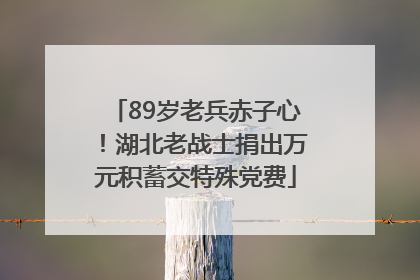 89岁老兵赤子心！湖北老战士捐出万元积蓄交特殊党费